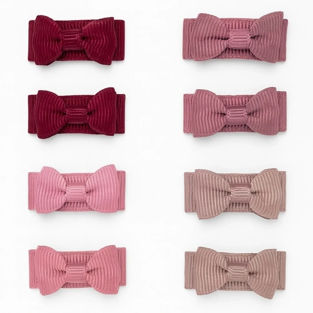 8ct Grosgrain Baby Bow Hair Clips
